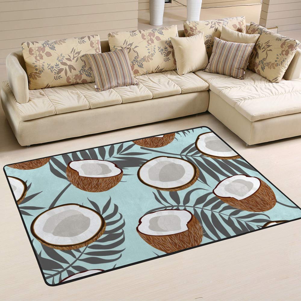 Tapis de coco feuilles de palmier pour un salon style jungle urbaine