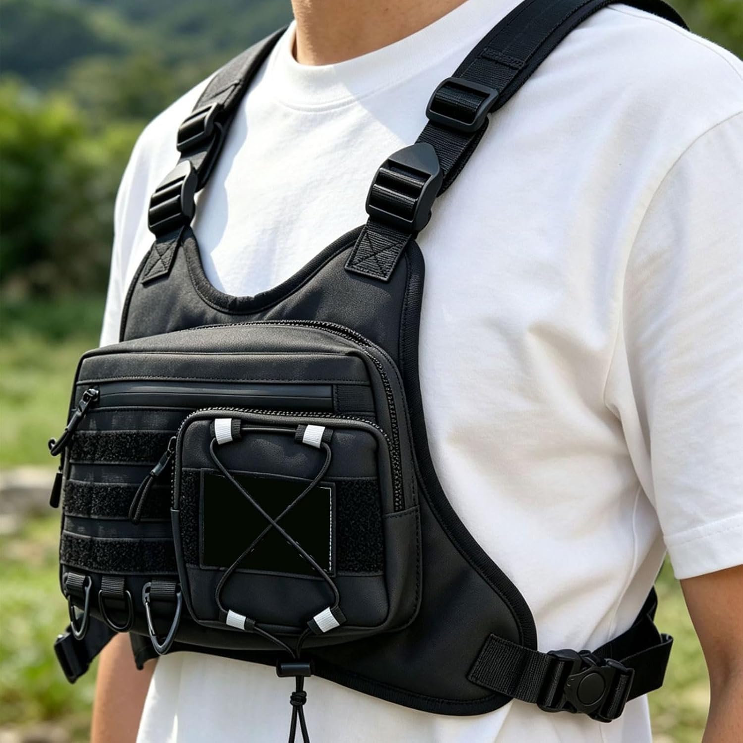 Strap Chest Bag Anti-Theft Chest Pack for Walking Dog Fishing and Climbing Multiple Pocket Sports Belt