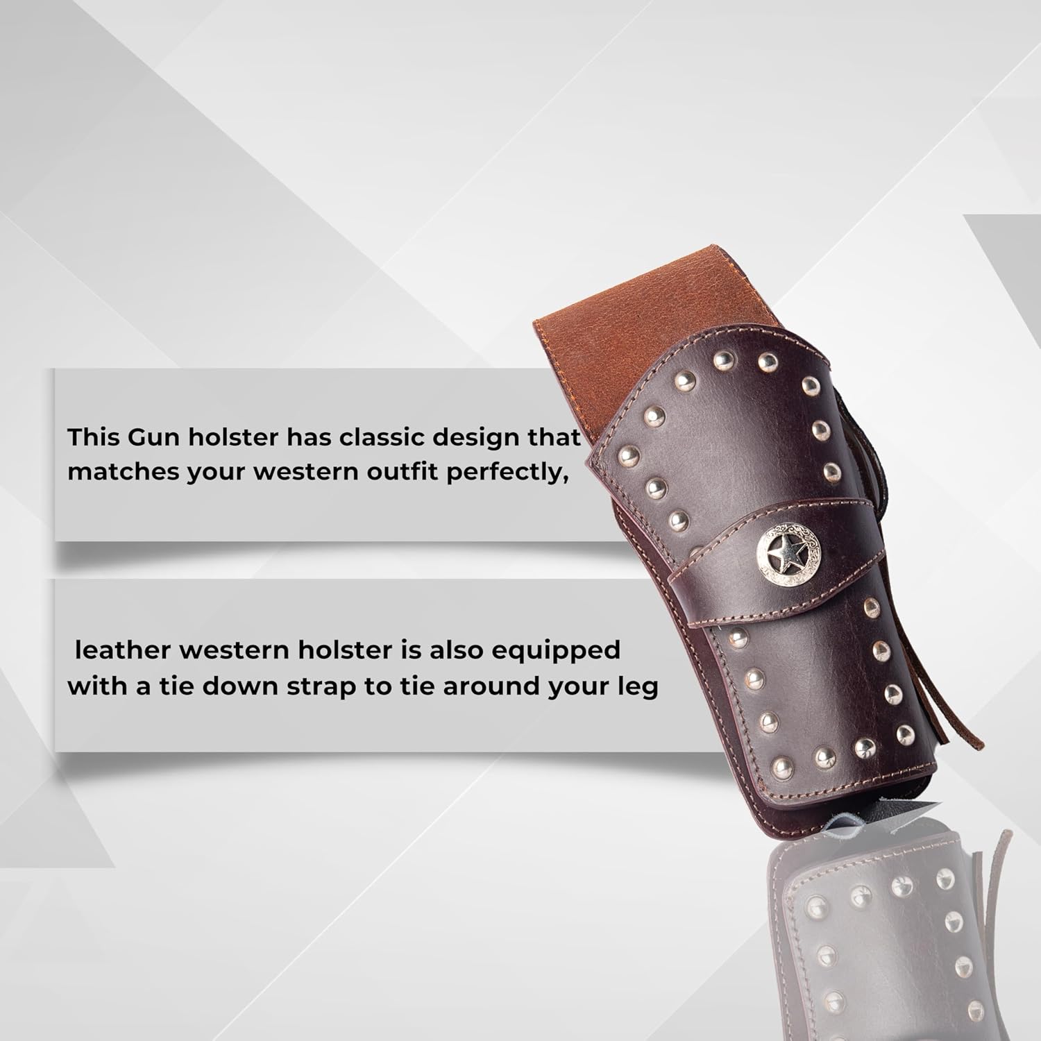 Hulara Western Leather Gun Holster Heritage Rough Rider .Colt SAA Ruger Wrangler Single Six Vaquero Uberti Cattleman Cowboy Holsters for 4.75" and 5.5" Barrel Revolvers Heritage Holster