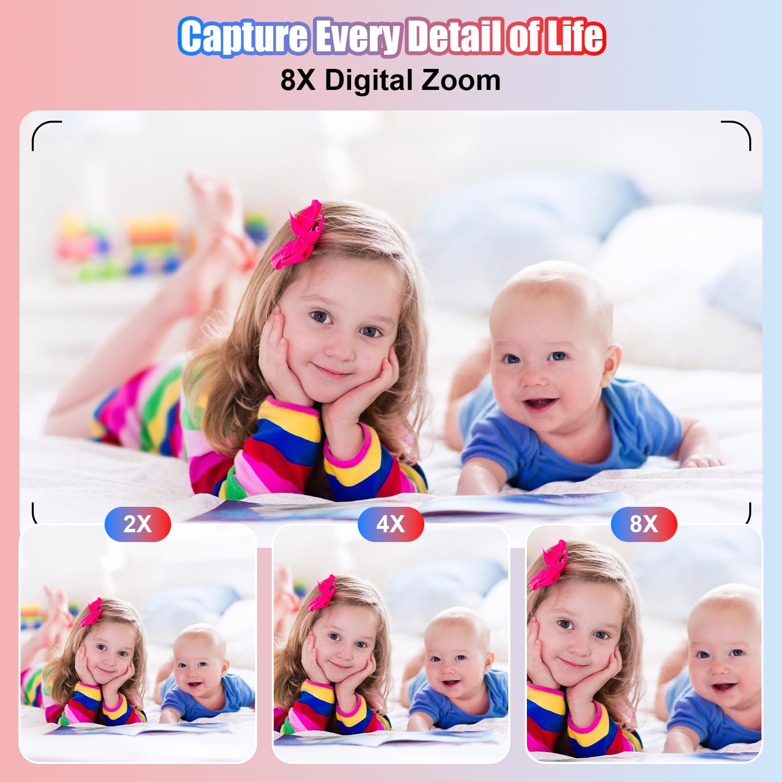 Fotocamera per bambini a stampa istantanea – Fotocamera istantanea 1080P da 6,1 cm, con scheda da 32 G e 3 rotoli di carta fotografica, fotocamera digitale per bambini, giocattoli di Natale e