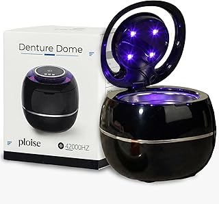 Ploise Denture Dome – Ultrasonic Retainer Cleaner Machine with UV-C | Night Guard Cleaner, Mouth Guard Cleaner, Denture Cleaner & Aligner Cleaner | 42000Hz for Retainers & Dental Care