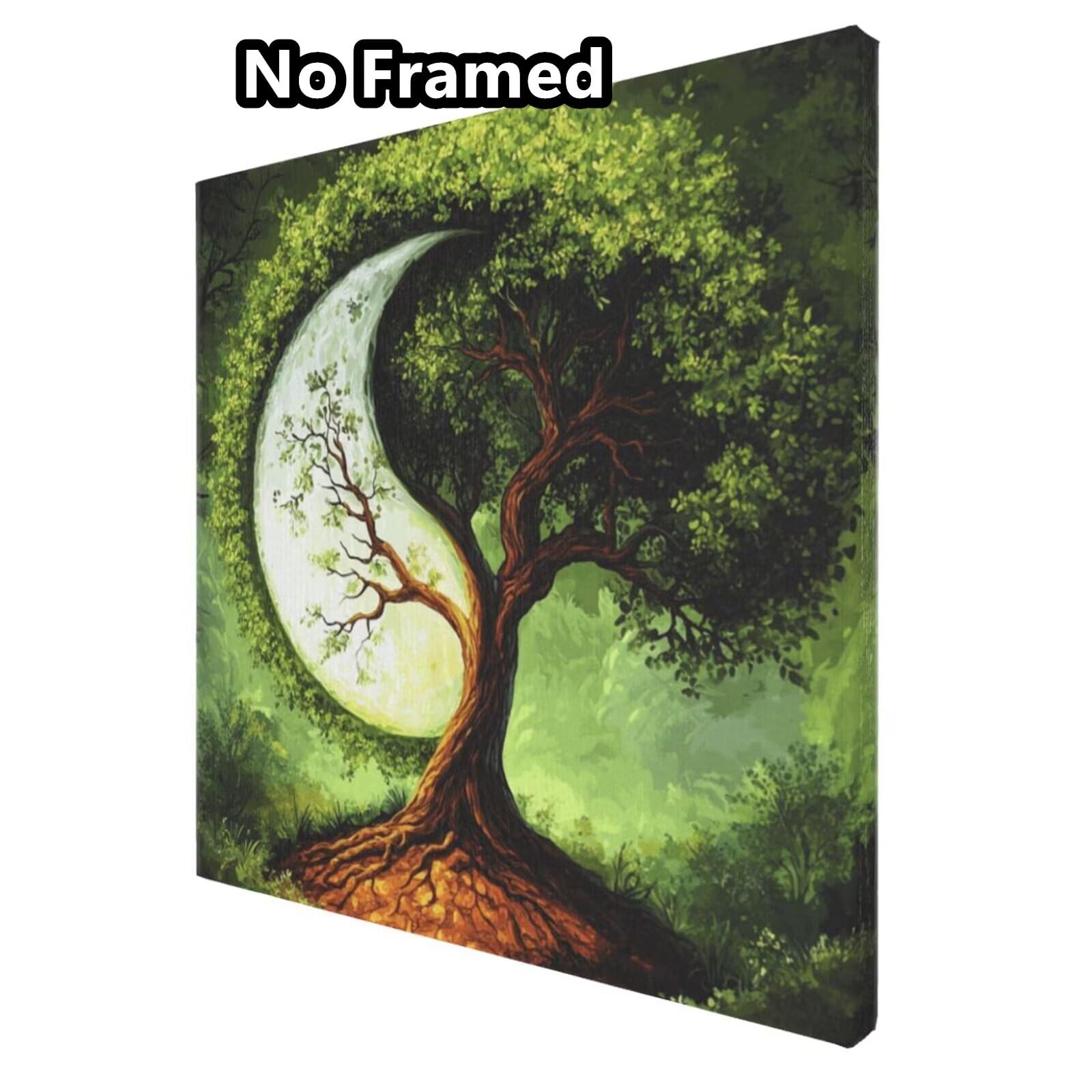 Malen nach Zahlen, Malen-nach-Zahlen-Set für Erwachsene, Motiv: Baum des Lebens, Malen nach Zahlen für Anfänger, Acryl, Ölgemälde, Kunst, Bastelsets für Wanddekoration – (65 x 65 cm, rahmenlos) MK432