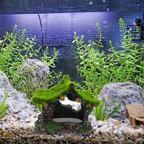 Vista 15 de Tfwadmx Decoración de acuario para casa de resina hueca Betta escondite de peces para escondite de peces, accesorios de terrario, adorno de cueva
