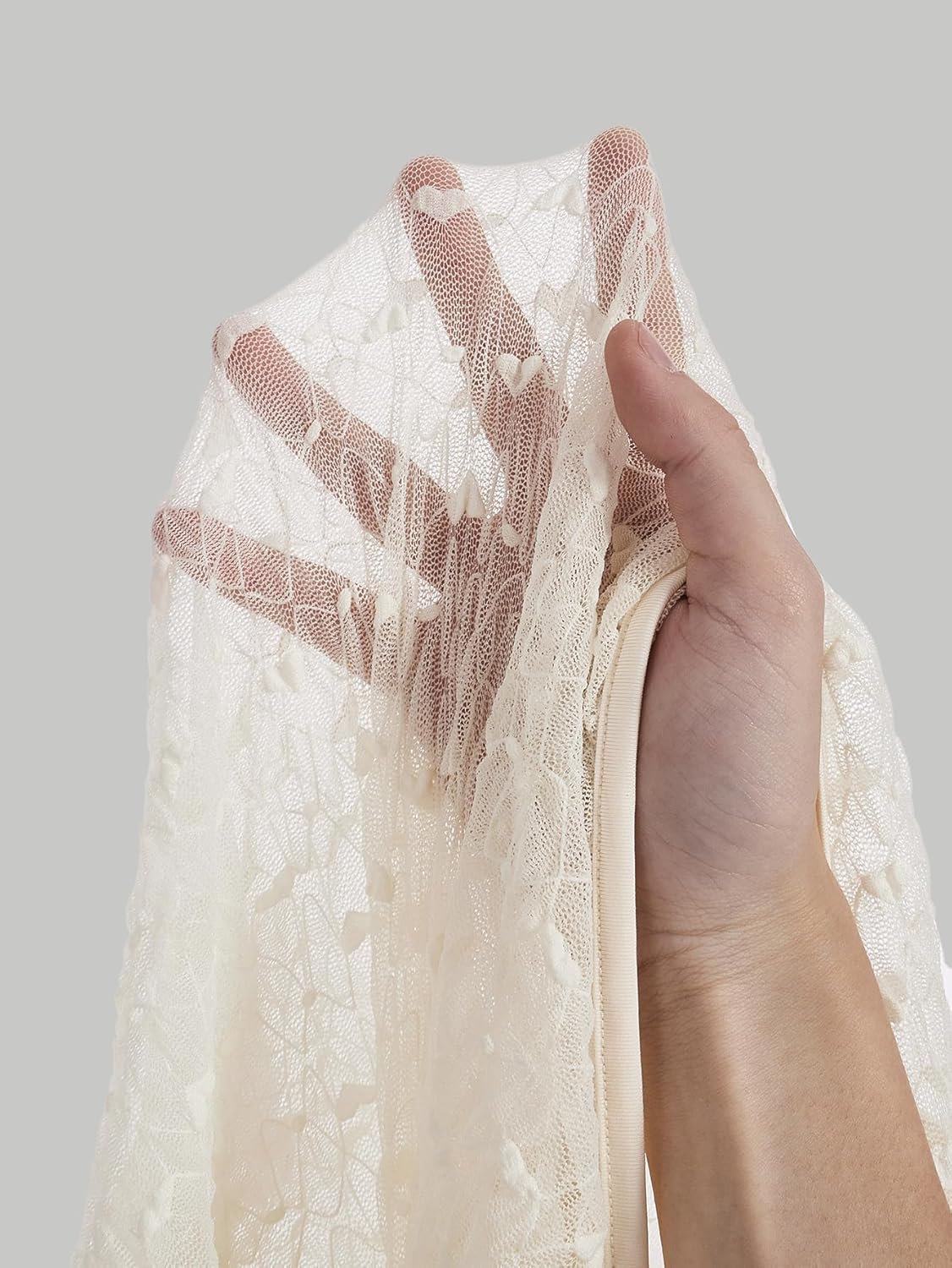 Verdusa Women's Lace Tops Tie Front Bell Long Sleeve Sheer Blouse Crop Tops - Image 2