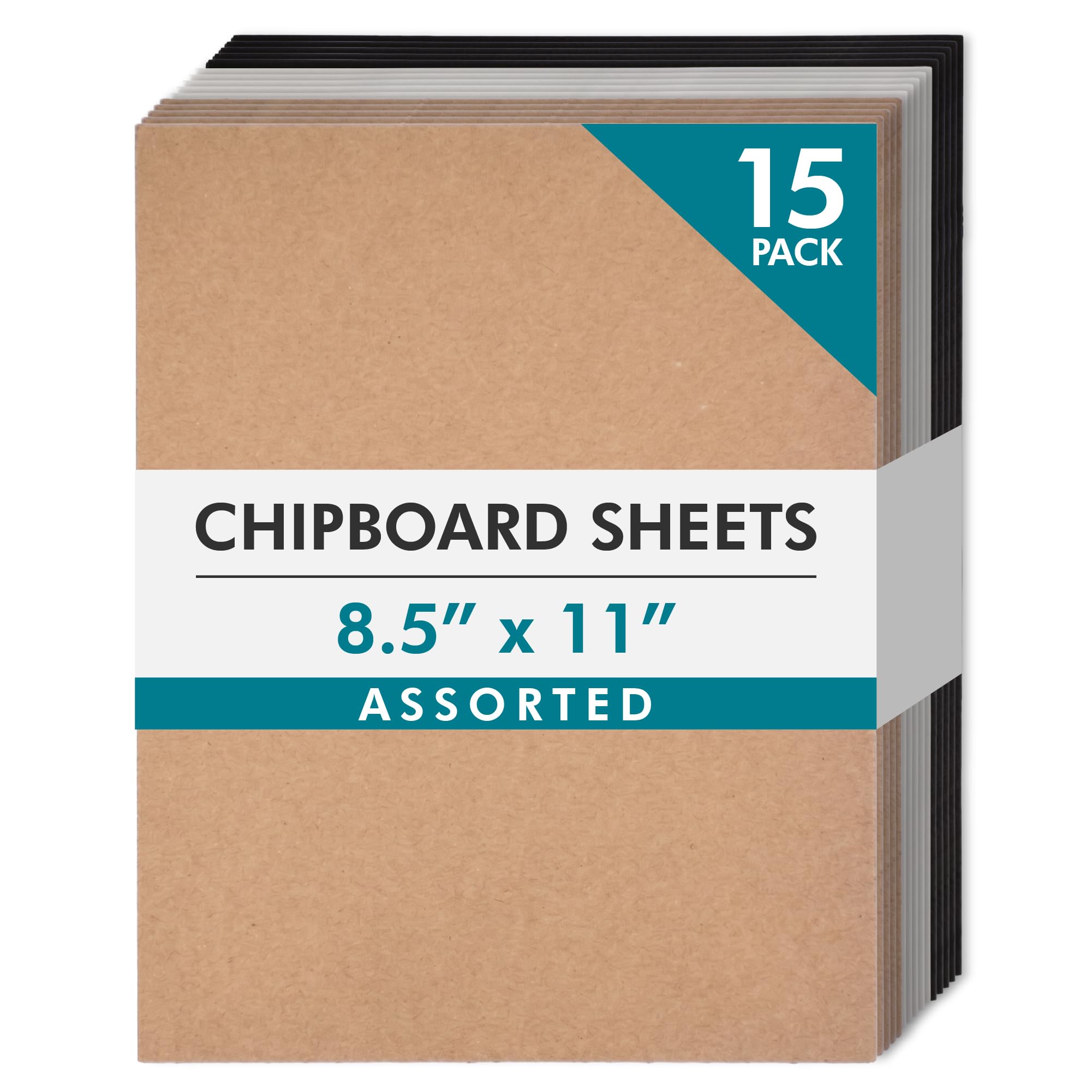 Grafix Multicolor Medium Weight Chipboard Assorted 8.5"X11" 15/Pkg, Paper, 8.5"X11"X0.06"