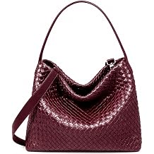 1060 Women's Braided Suede Tote Bag Stylish Suede Hobo Shoulder Bag with Woven Details for Work Travel