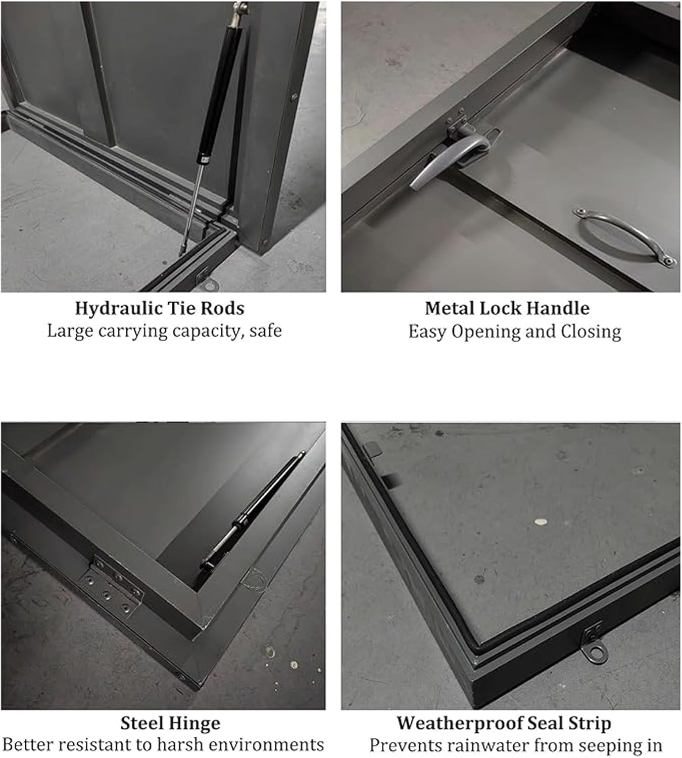 Security Roof Access Door,Galvanized Powder Coated Steel Roof Hatch, Commercial Grade Roof Access Door, Hydraulic Support Roof Hatch(85x70cm 33.5x27.6in)
