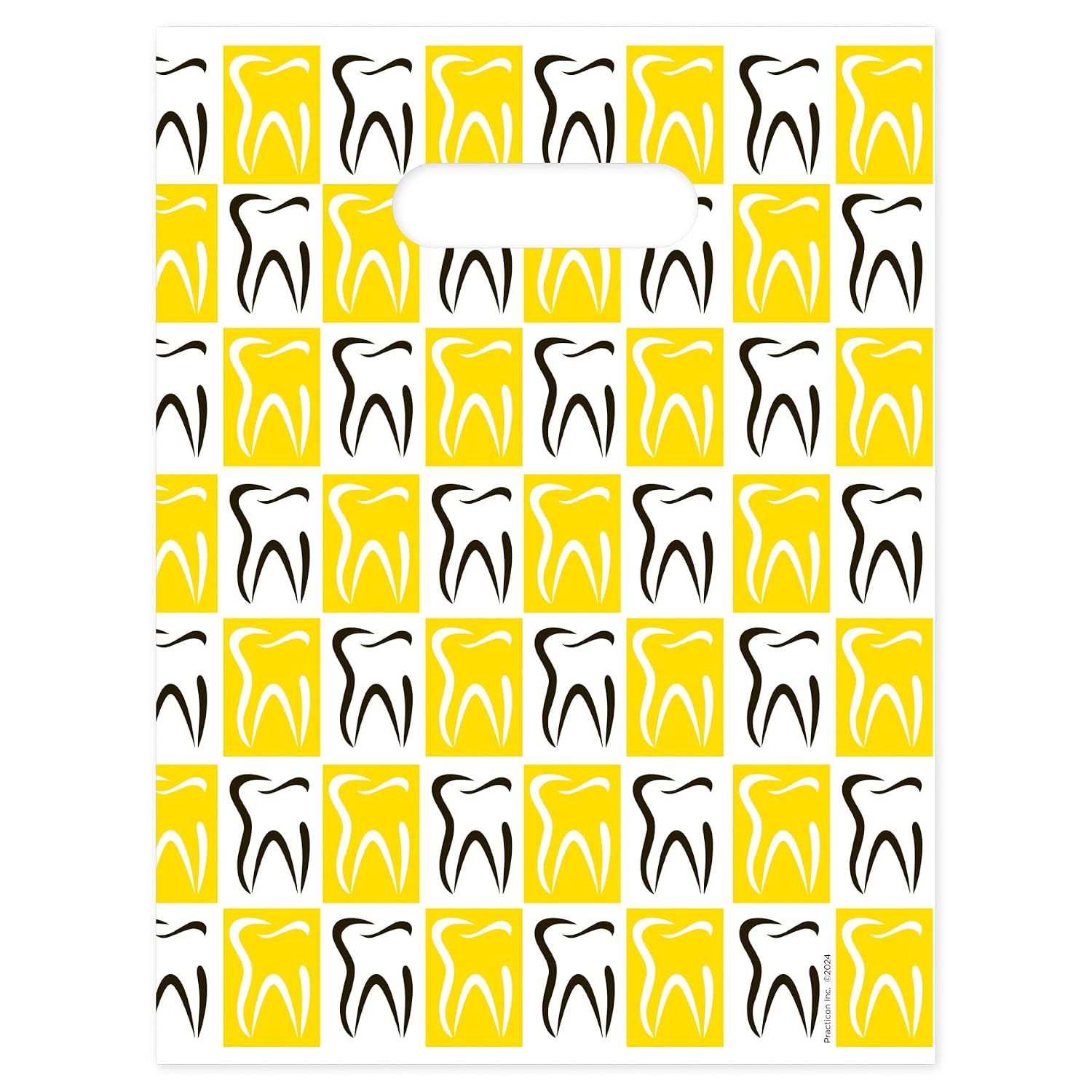 Modern Molar Art Dental Giveaway Bags, 9" x 12", 100 Pack
