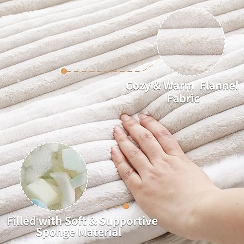 Miniatura 4 de Almohada ortopédica para cama de perro con funda extraíble de espuma viscoelástica triturada, base de diseño de cojín cómodo, lavable a máquina para