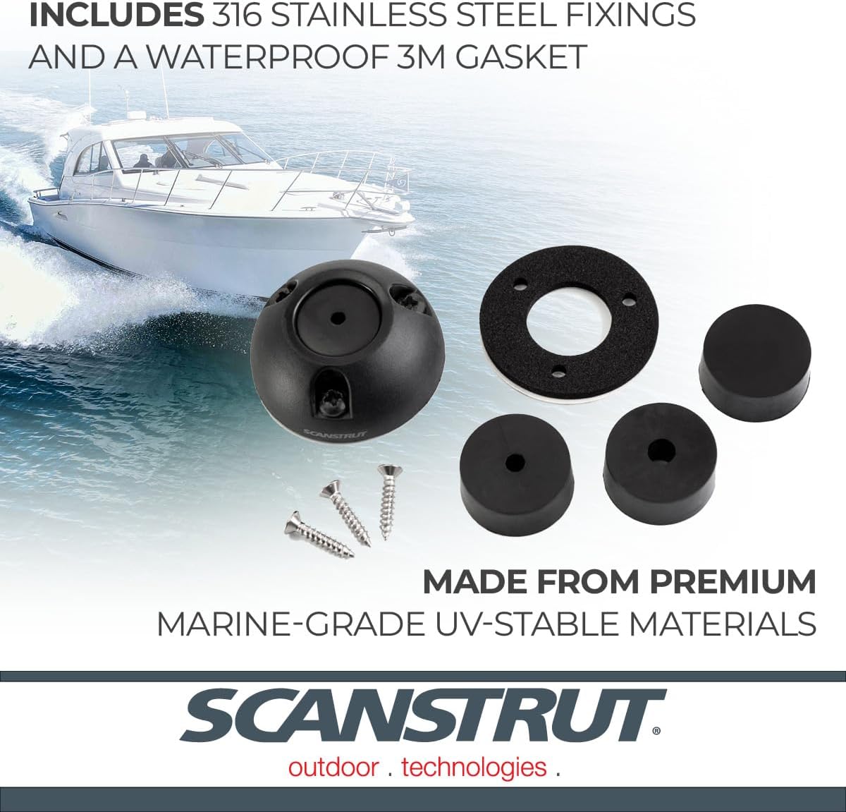 Scanstrut DS21A-P-BLK Cable Seal for Connectors Up to 21mm, Cables 4-9mm - Black