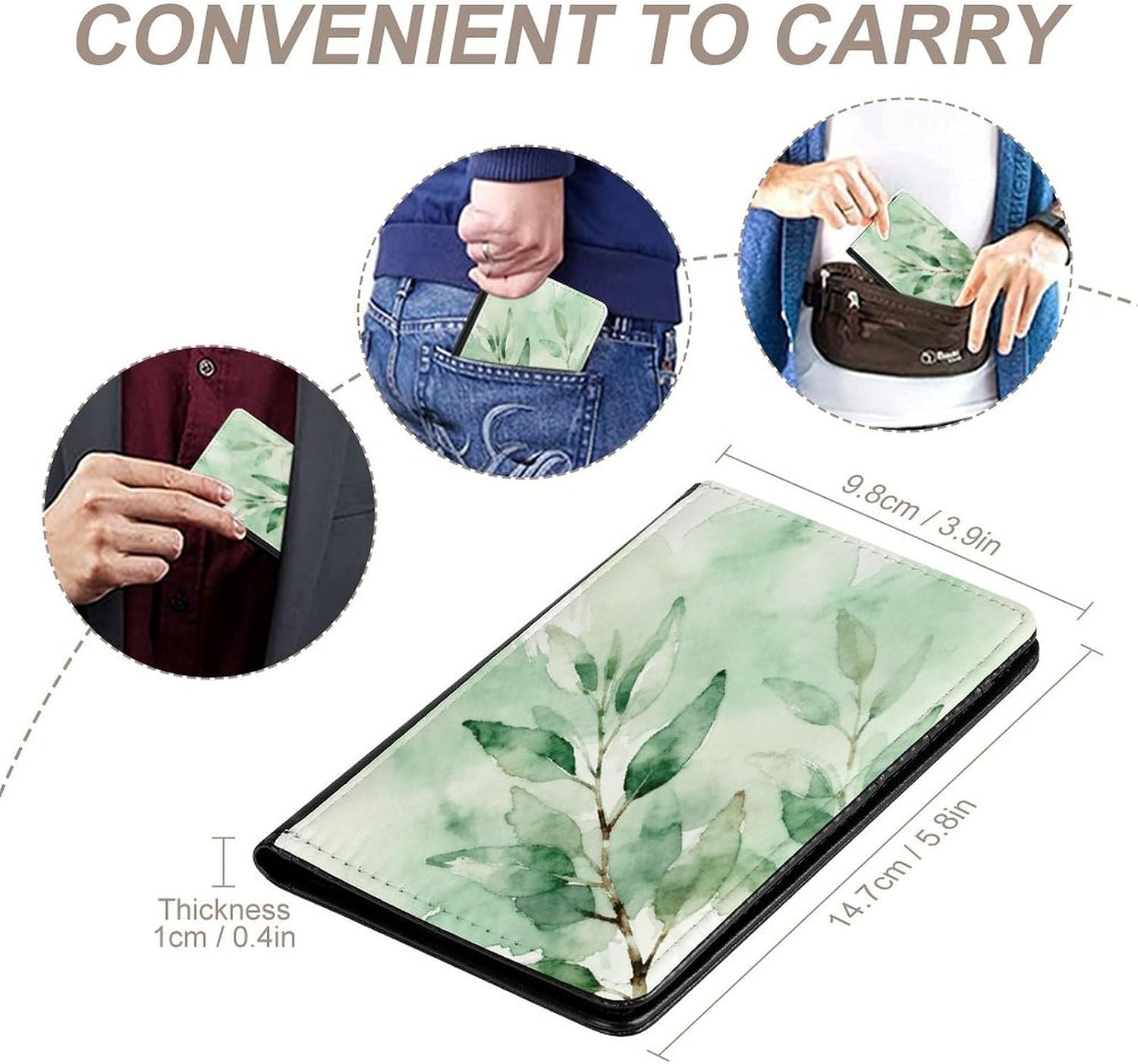 Sage Green Passport Holder Cute Portable Passports Cover Slim Identification Passport Holder PU Wallet Cover Case for Travel for Women Men Travel Cruise