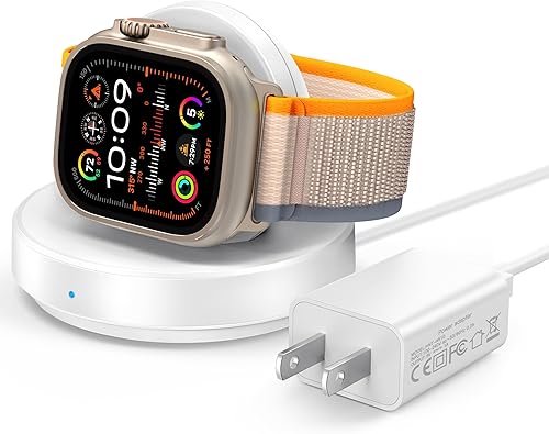 Soporte de carga para Apple Watch, soporte de carga portátil inalámbrico magnético con cable de carga y adaptador compatible con iWatch Series 10 9