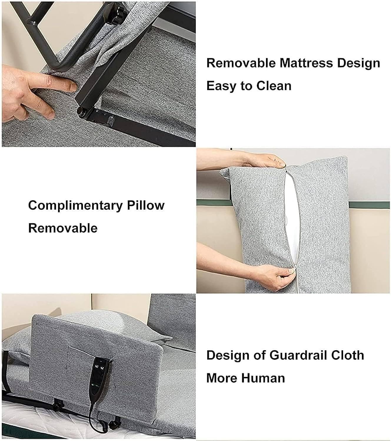 Respaldo de Cama elevable eléctrico, Elevador de Almohada, Ayuda para Sentarse y levantarse, para Soporte de Cuello, Cabeza y Zona Lumbar