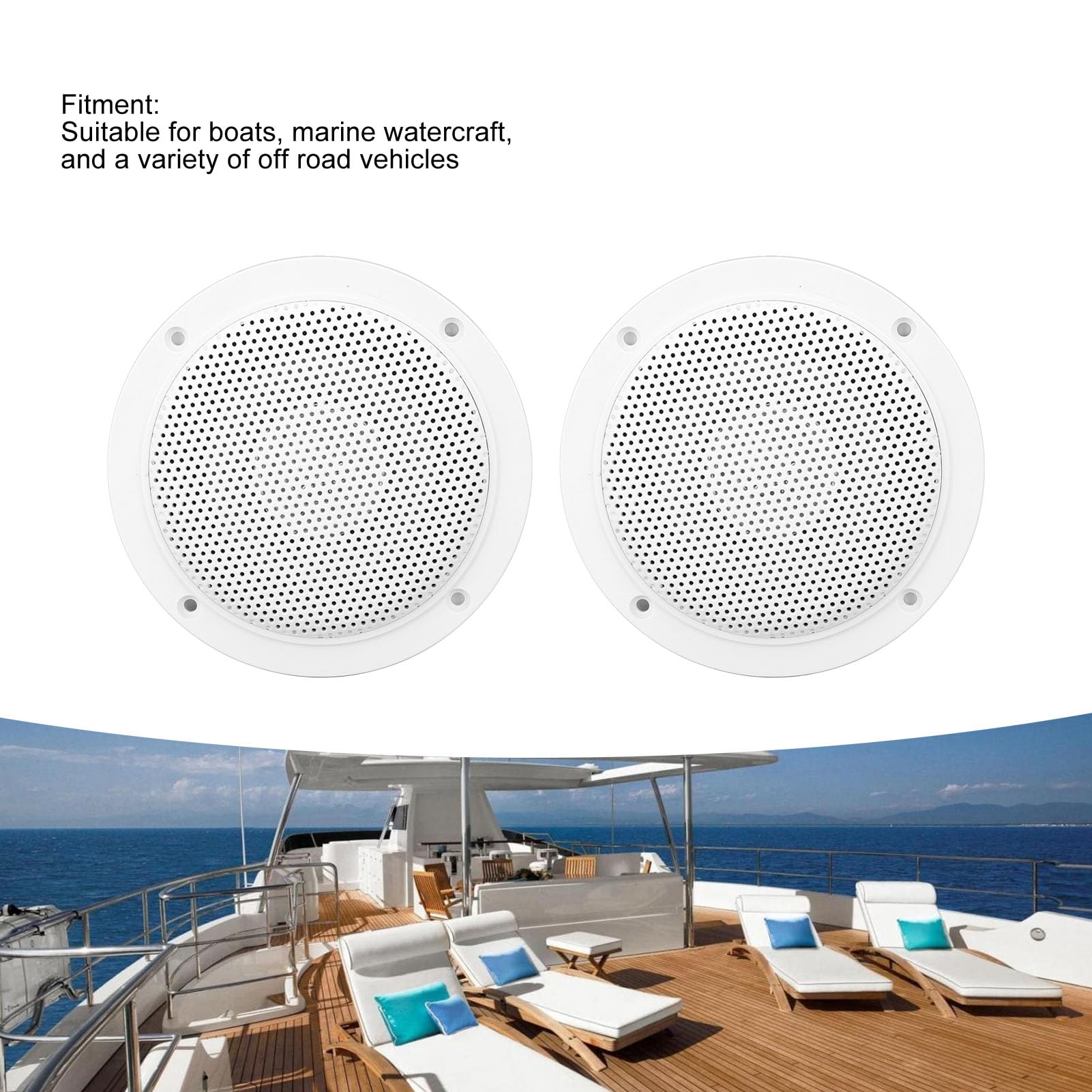Garsent 4 Zoll wasserdichte Marine-Deckenlautsprecher mit 120 Watt Leistung, Handhabung für Küche, Badezimmer, Boot, Auto, Wohnmobil, Wohnmobil, Motorrad, Stoffumrandung und Flaches Design
