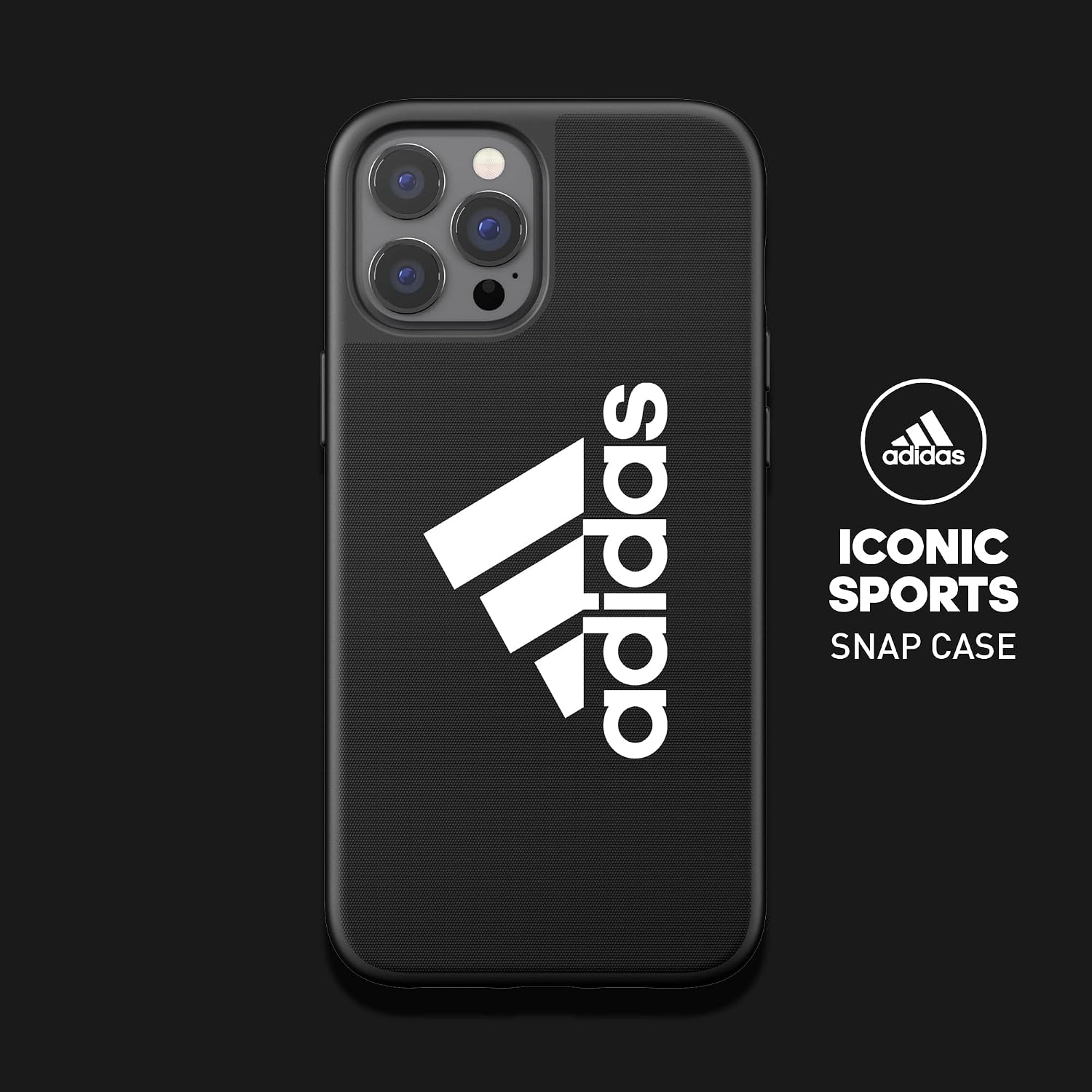 adidas Phone Case Compatible with iPhone 12 Pro Max Case, 6.7 Inches, Drop Tested Cases, Shockproof Raised Edges, Sports Iconic Case, Black
