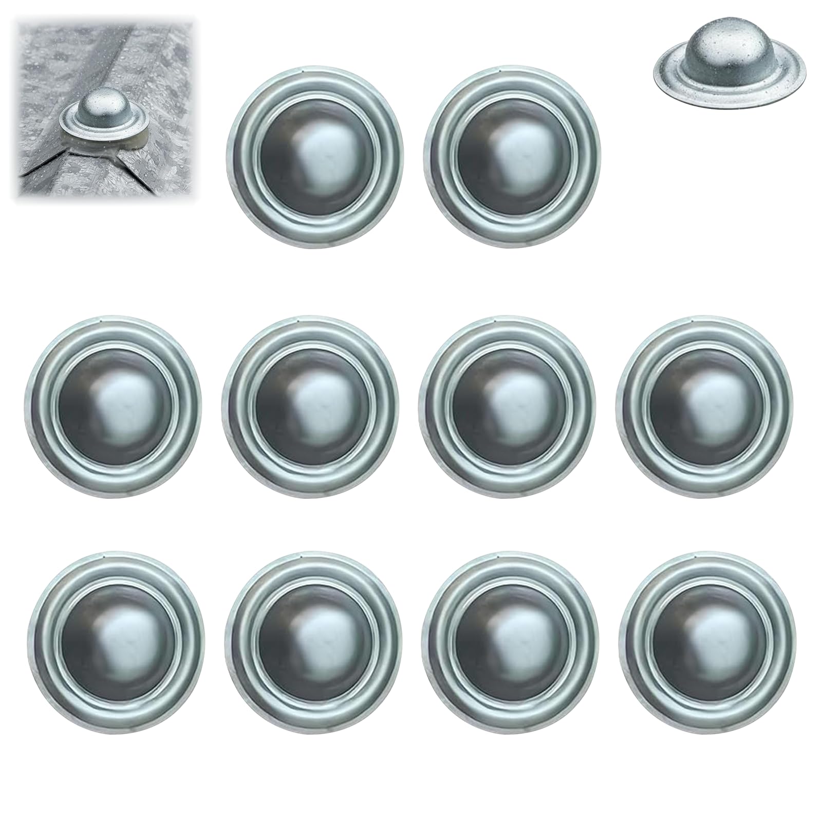 100 Stück Schraubkappen für Außen, Schraubkappen aus Galvalume-Stahl, 3,5cm Abdeckkappen für Schrauben, wetterfeste Metal roof Screw caps für Blechdächer (100 Stück)