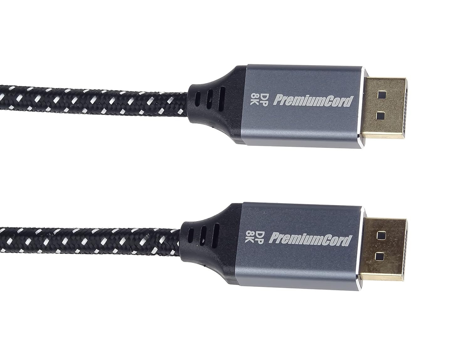 PremiumCord 8K DisplayPort 1.4 Cable M/M 1 m, DisplayPort to DisplayPort, 32.4 Gbps, Video 8K@60Hz, 4K@120Hz 2160p, HDCP 2.2, Gold-Plated Connectors, Textile Cable Braid