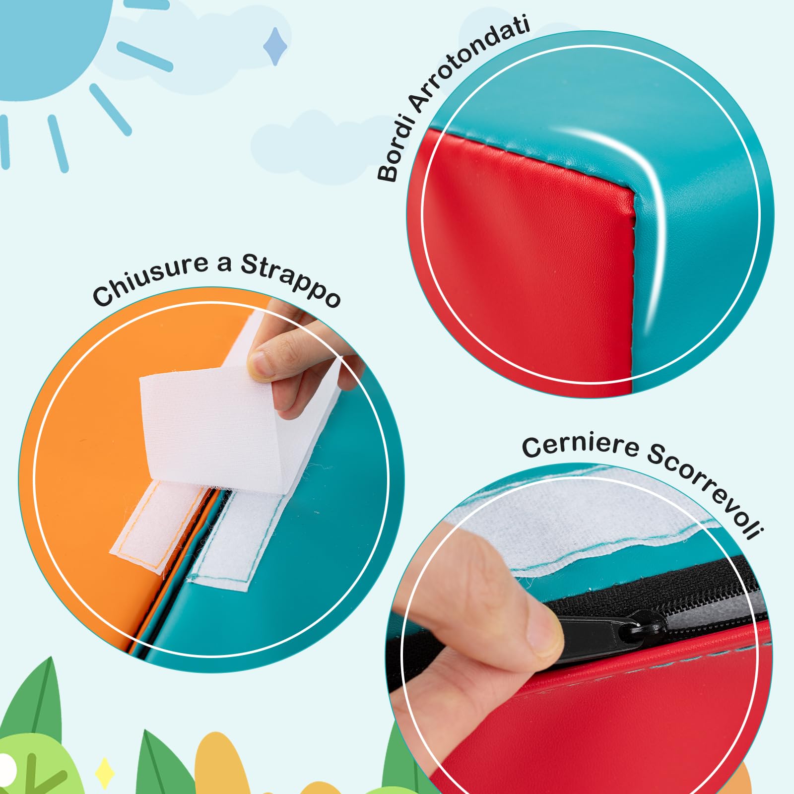COSTWAY Set di 10 Blocchi da Arrampicata in Schiuma, Palestra da Gioco in Morbida Pelle Sintetica, Strutture Leggere per Scalare, Arrampicarsi, Scivolare, per Bambini 1+ Anno (Verde)