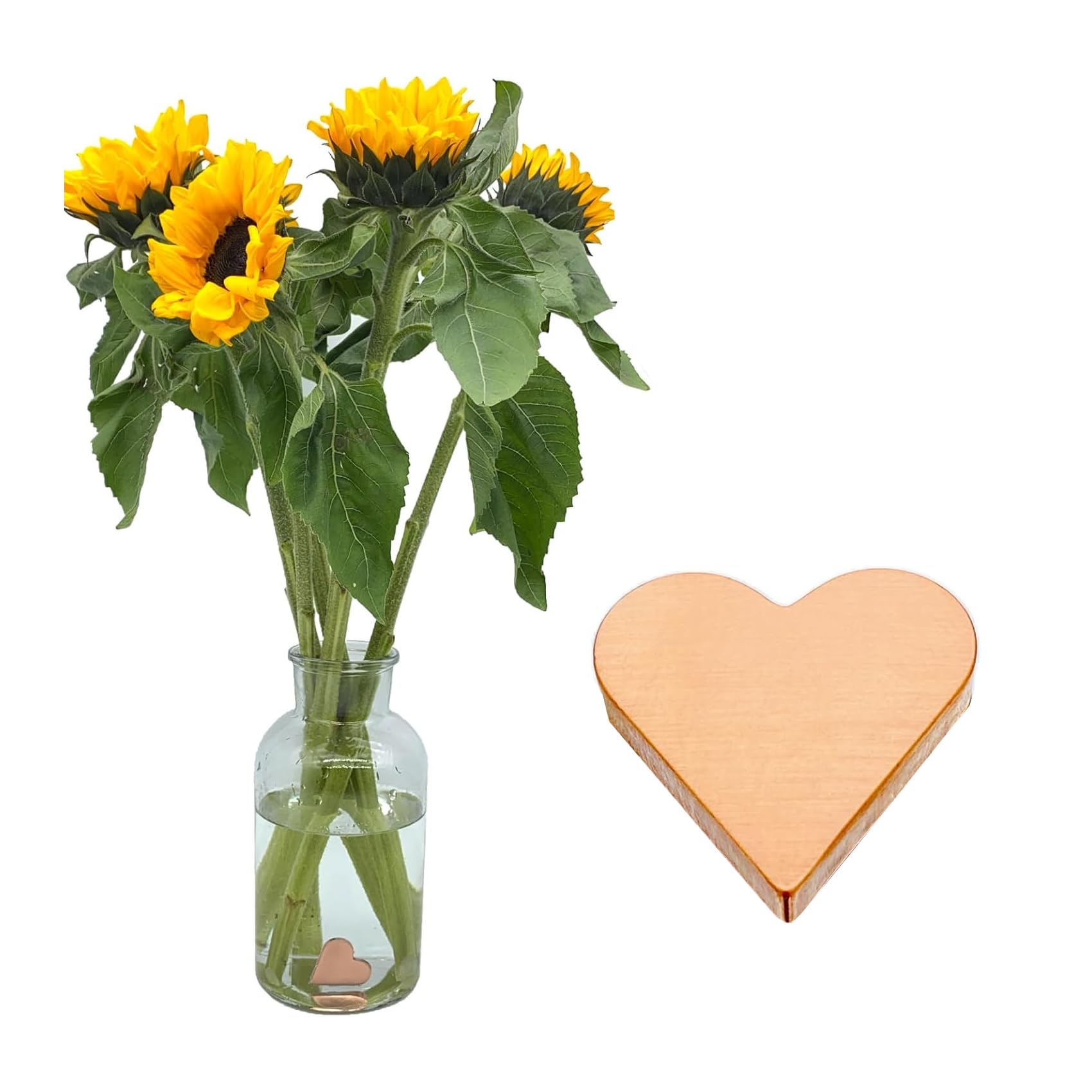 Flower Food Alternative for Fresh Cut Flowers. Pure Copper Heart Charm Keeps Flower Water Clean and Clear for Home and Kitchen Vase. Just Place it in the Vase, Reusable-image-24