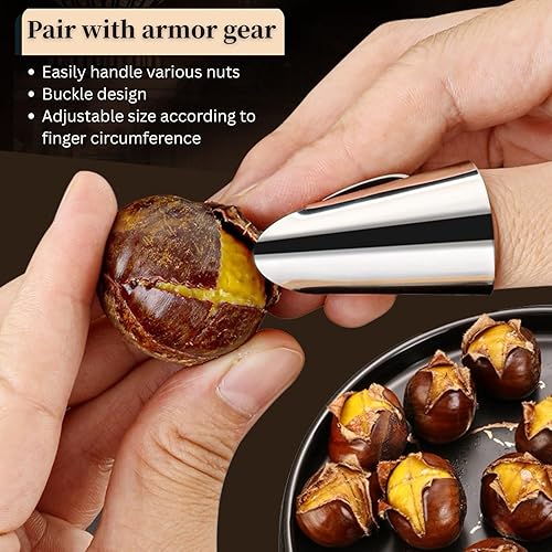 Miniatura 6 de Herramienta de corte de castañas, galleta de nueces con hoja de acero inoxidable 304, pelador y descascarador de castañas de aleación de aluminio