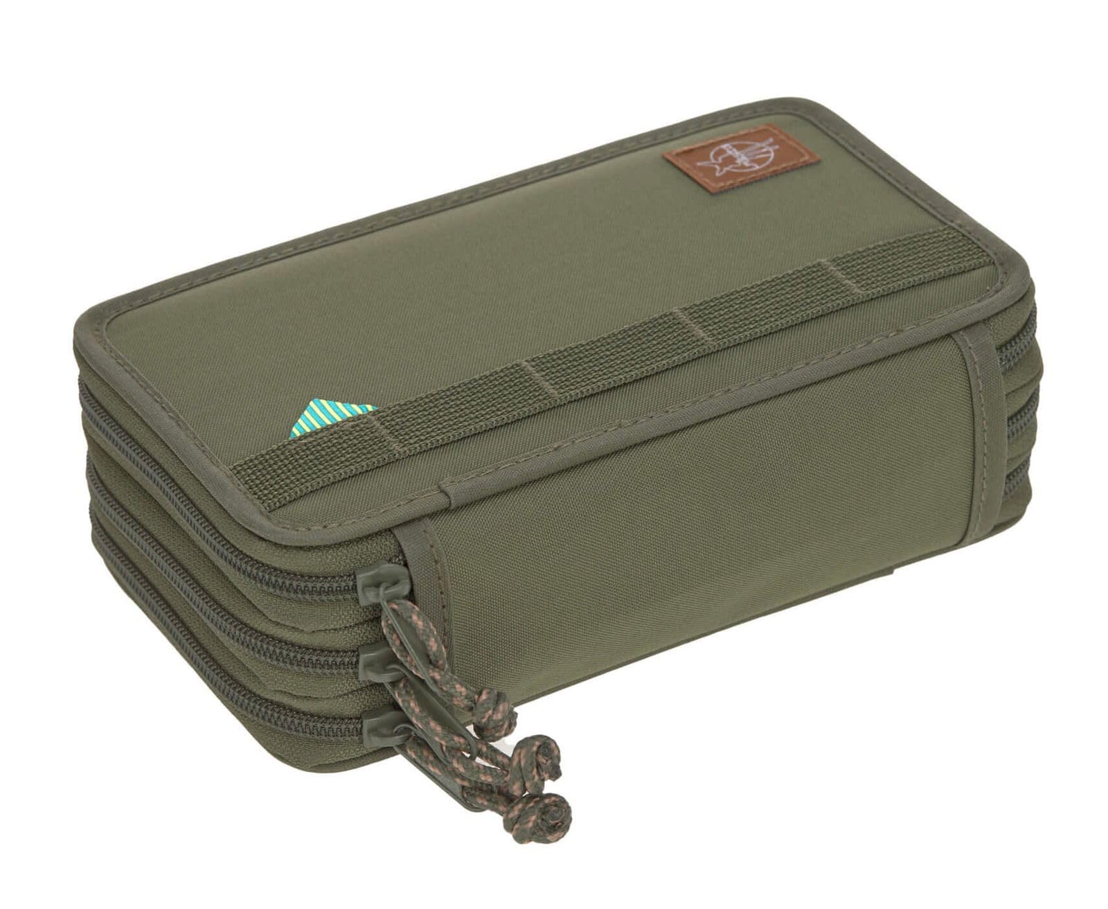 LÄSSIG Federmäppchen befüllt 20-teilig/School Triple Pencil Case Unique Olive