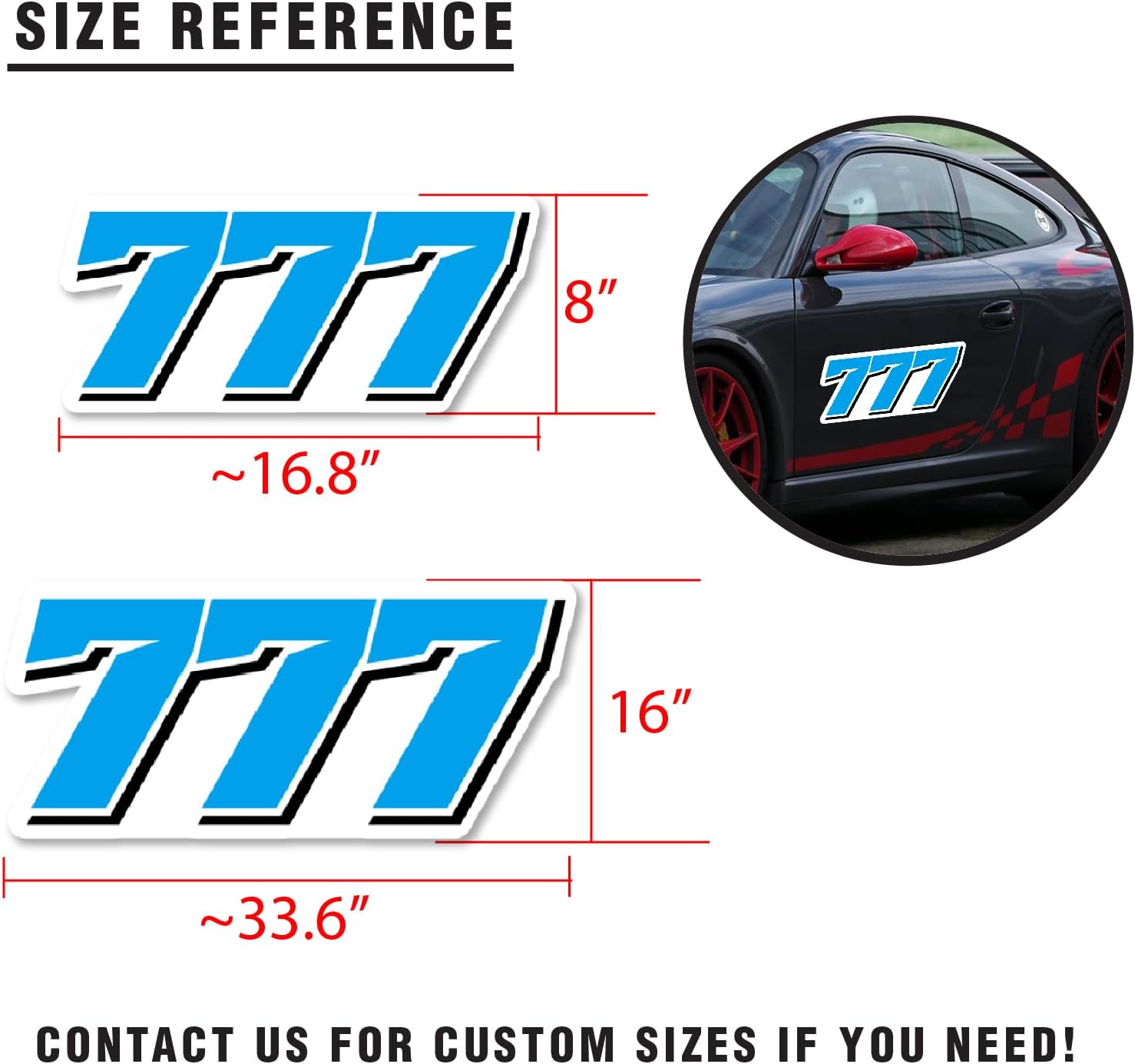 MC MOTOPARTS Cutom Motorsport Race Numbers Magnet Decals 2 pcs for Vehicle Autocross Auto Racing Sports Car | 4 Tiers Design