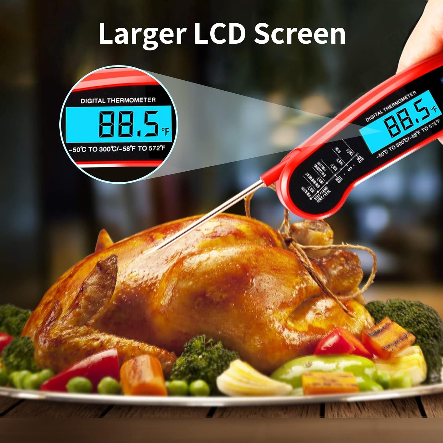 review SKERYBD Digital Meat Thermometer for Cooking and Grilling, 2s Instant Read & High Accuracy & IP67 Waterproof, for Kitchen Food Candy