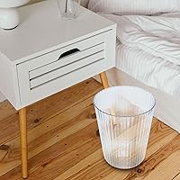 Vista 4 de USHOBE Cubos de plástico 1 pieza redonda de plástico cesta de basura transparente cubo de basura pequeño contenedor de basura cubo de basura