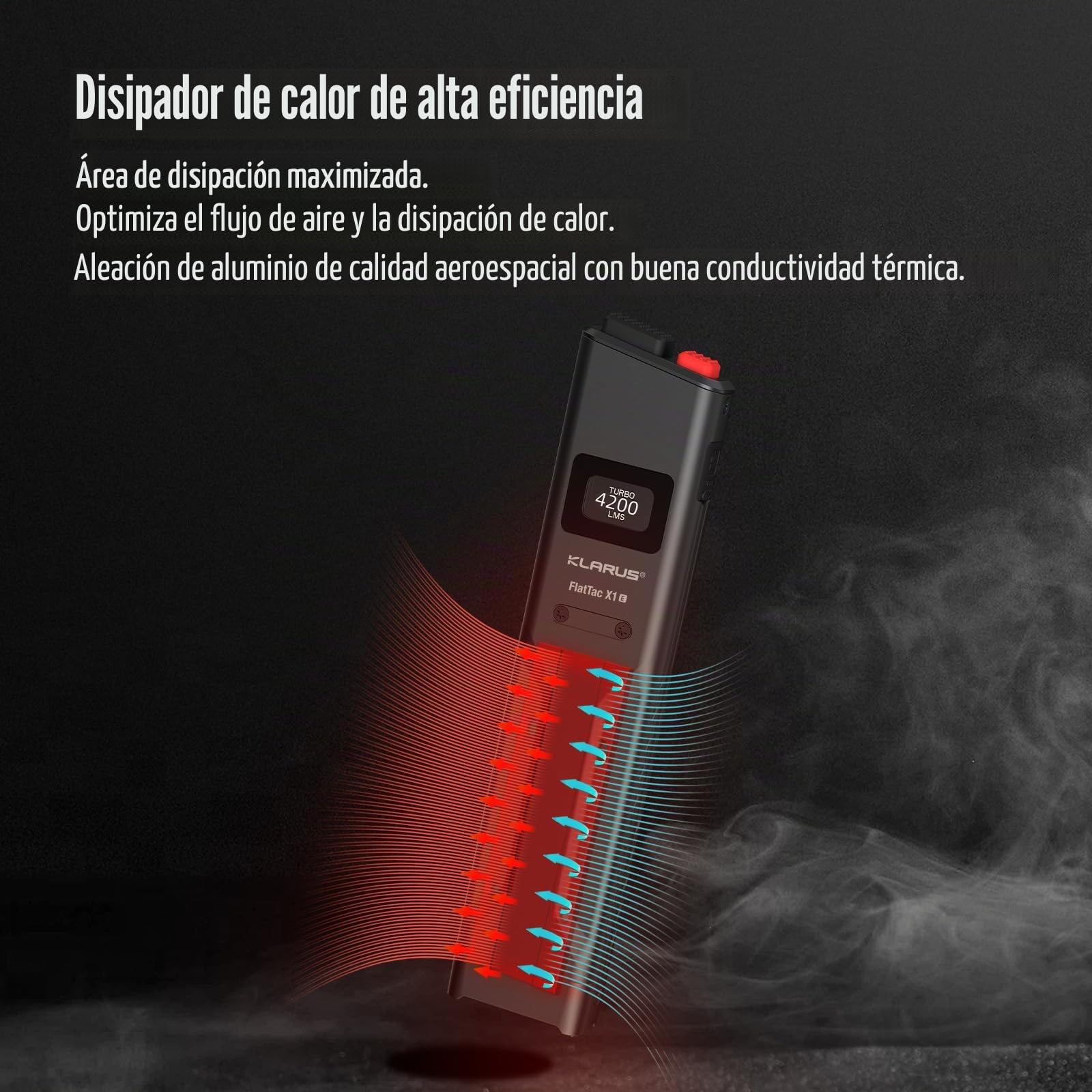 klarus FlatTac X1 Uitra Slim Tactical - Linterna táctica compacta de 4200 lúmenes con doble interruptor, IPX6 resistente al agua, perfecta para uso al aire libre, servicio y emergencia (Negro)