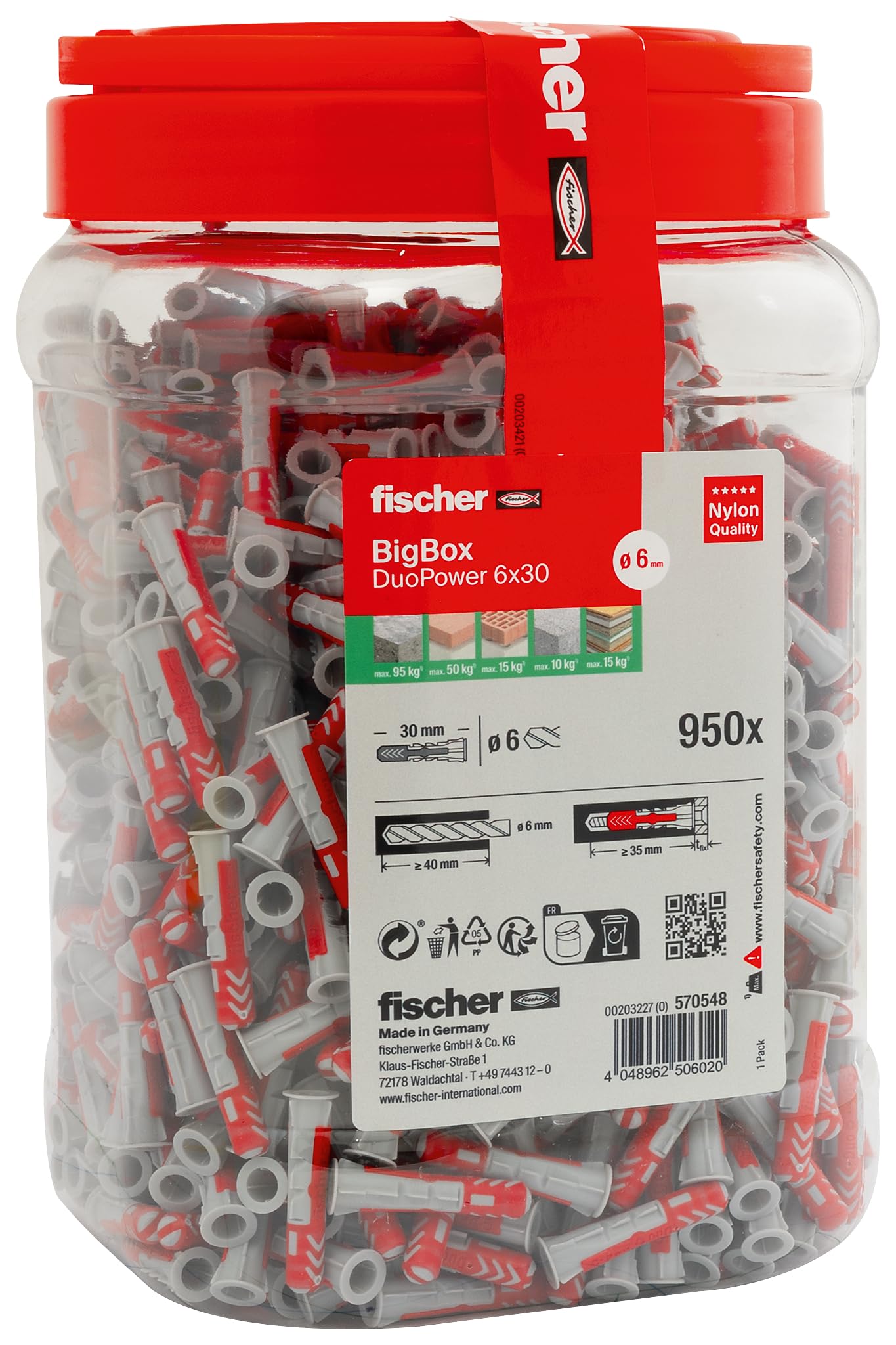 fischer - BigBox de 950 Chevilles universelles DuoPower 6x30 Tous matériaux