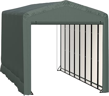ShelterLogic ShelterTube Garage & Storage Shelter, 14 x 36 x 16 Heavy-Duty Steel Frame Wind and Snow-Load Rated Enclosure, Green