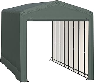 ShelterLogic ShelterTube Garage & Storage Shelter, 14' x 36' x 16' Heavy-Duty Steel Frame Wind and Snow-Load Rated Enclosure, Green