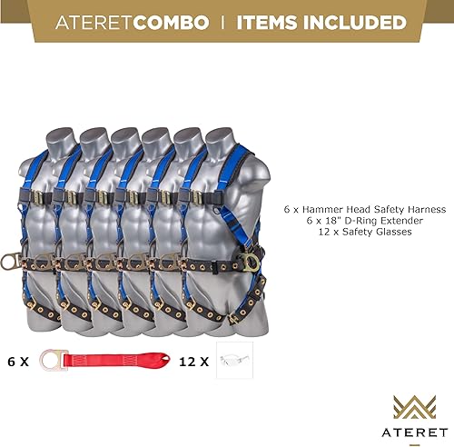 Miniatura 5 de Palmer Safety Paquete de 6 arnés de seguridad Hammerhead de 5 piezas con accesorios gratuitos