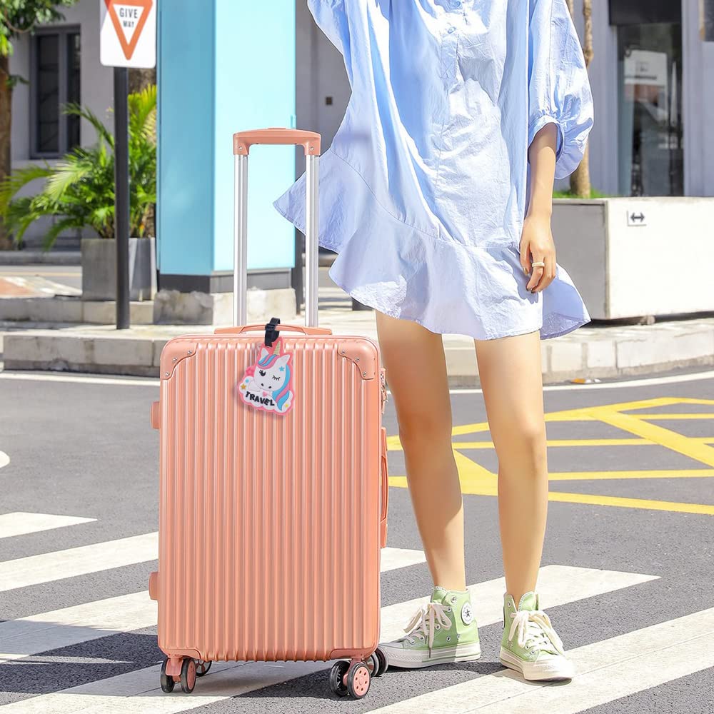 5 Pezzi Targhetta Valigia Aereo, Etichetta per Bagaglio Viaggio In Silicone E PVC, Targhette per Valigie con Cartoni Animati, Deposito Bagagli Tag Impermeabile per Evitare Perdite di Bagagli