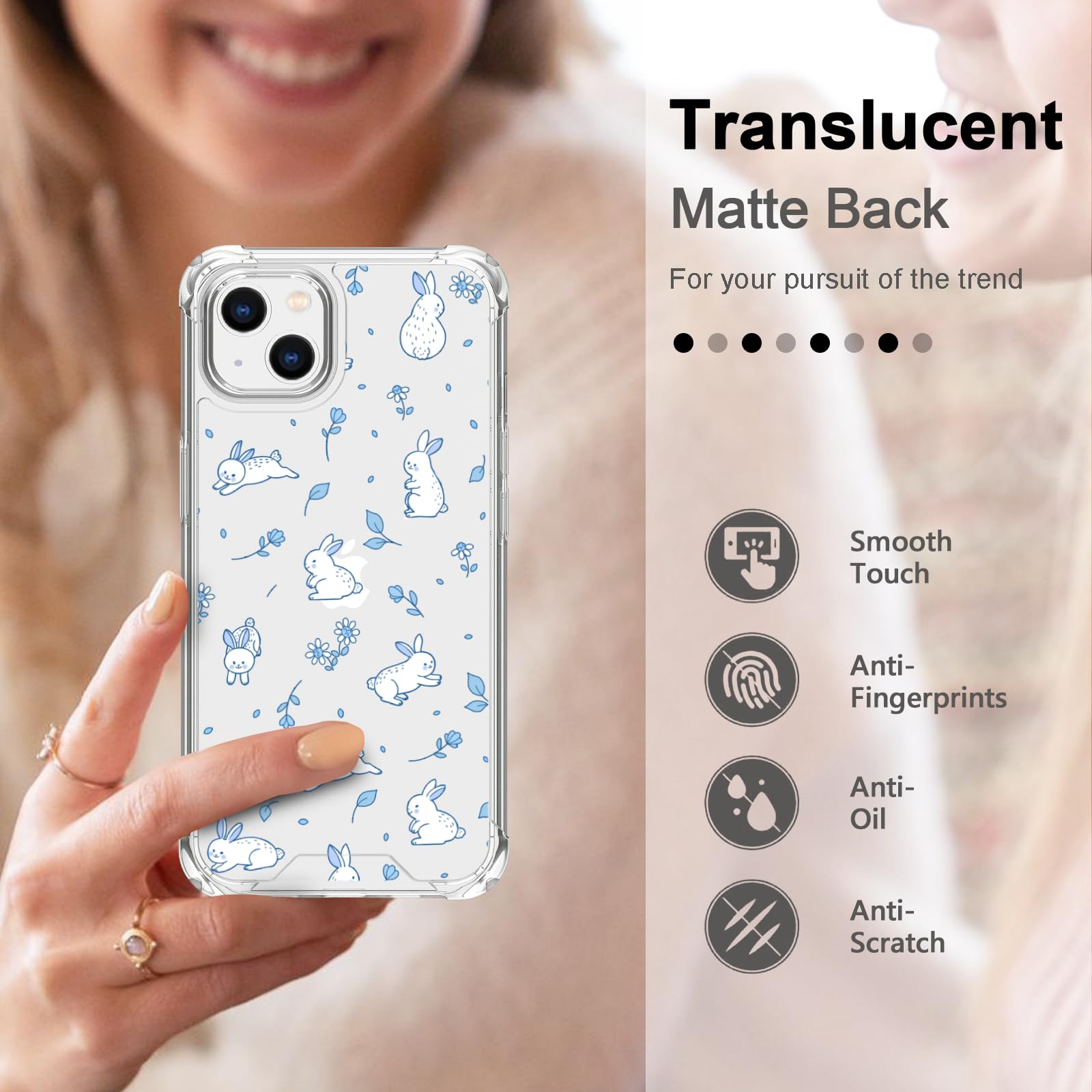 スマホアクセサリー rabbit_xxx Amazon.com: FANXI Blue Rabbit Phone Case Compatible with iPhone 14