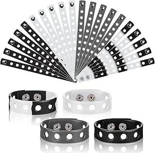 Aoriher 20 Piecs Silicone Charm Bracelets Christmas Wristbands Adjustable Kids Rubber Bracelets for Birthday Christmas party Gift Compatible with Most Shoe Charms(Black, White, Gray)
