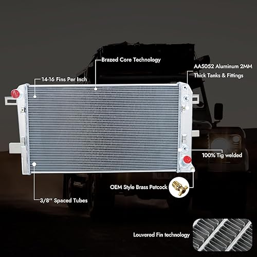 Miniatura 4 de Radiador Duramax de 6.6L, todos los radiadores de aluminio compatibles con Chevy Silverado GMC Sierra 3500 2500 HD V8 6.6L Duramax LLY LB7, 3 filas