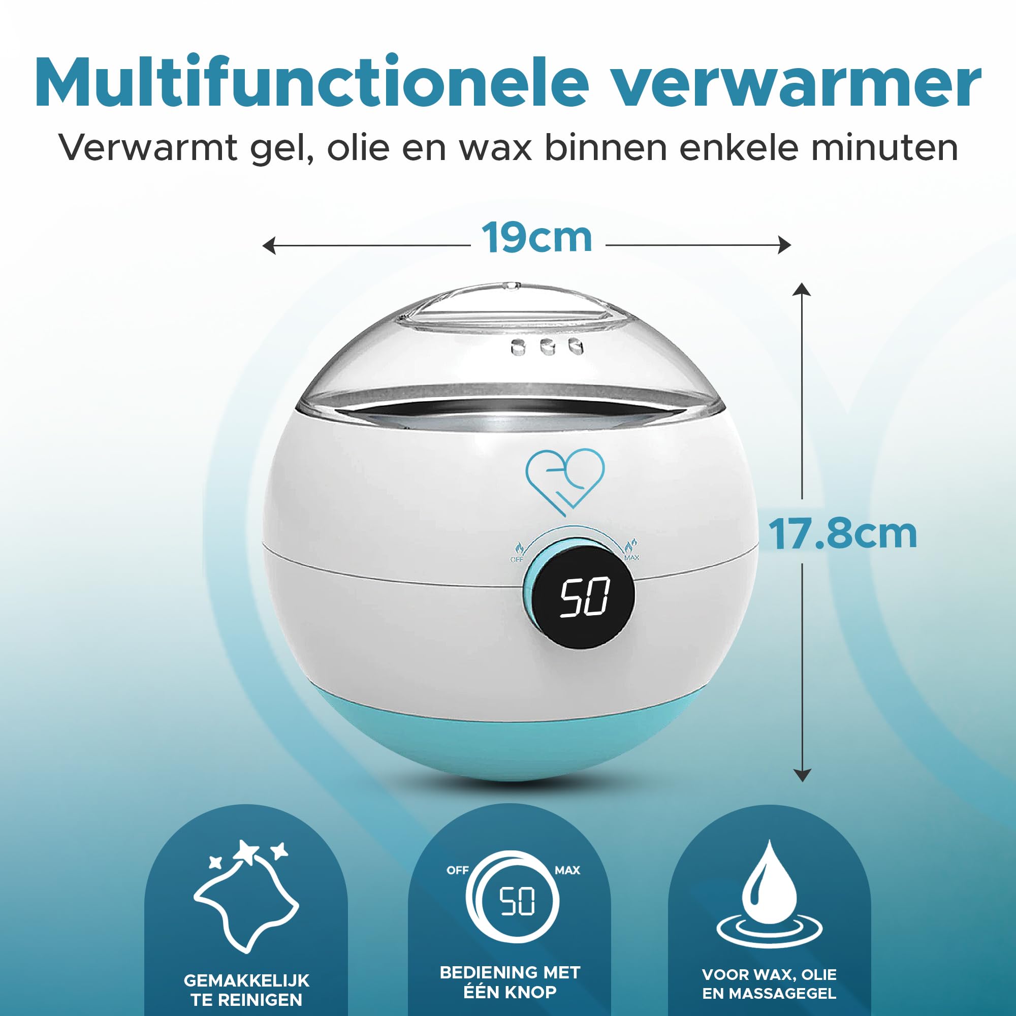 Gel massaggiante elettrico multiuso e scalda-olio, fusore di cera, include pentola riscaldante in alluminio (500 ml), manopola per regolare la temperatura (da 35 °C a 125 °C), con schermo LCD