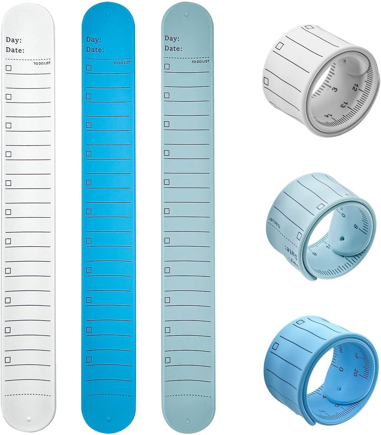 Wearable Notepad in 3 Colors, 3 Pieces, Silicone Notes Wrap Around Wrist, Arm Book, Band Type, Waterproof, To-Do List, Erasable, Arm Band, Length 9.3 inches (237 mm), Width 1.8 inches (46 mm
