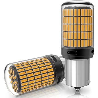 1156 LED Light Bulb 12 V 21 W Bulb Super Bright Warm White 3000 K Single Contact Waterproof Headlight Cover with Sealed Glass Pack of 2 Super bright [Energy Class D]