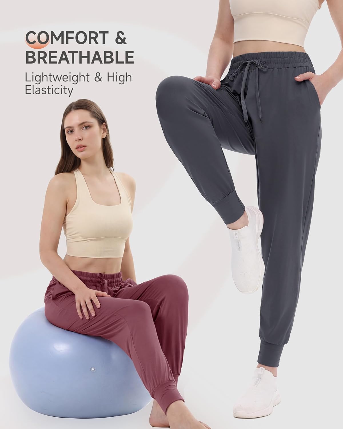 GAYHAY Joggers for Women with Pockets - Womens Sweatpants Lightweight Yoga Lounge Pants for Athletic Workout Gym Running