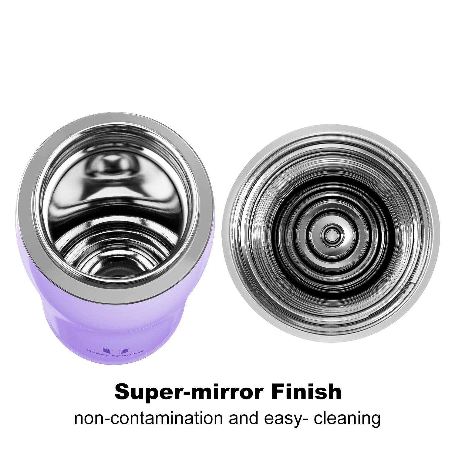 Super Sparrow Borraccia Termica Cannuccia, Borraccia in Acciaio Inox - 350ml, 500ml, 750ml - Senza BPA Tazza Borracce Termiche, Bottiglia Termica per Bambini, Scuola, Sportiva