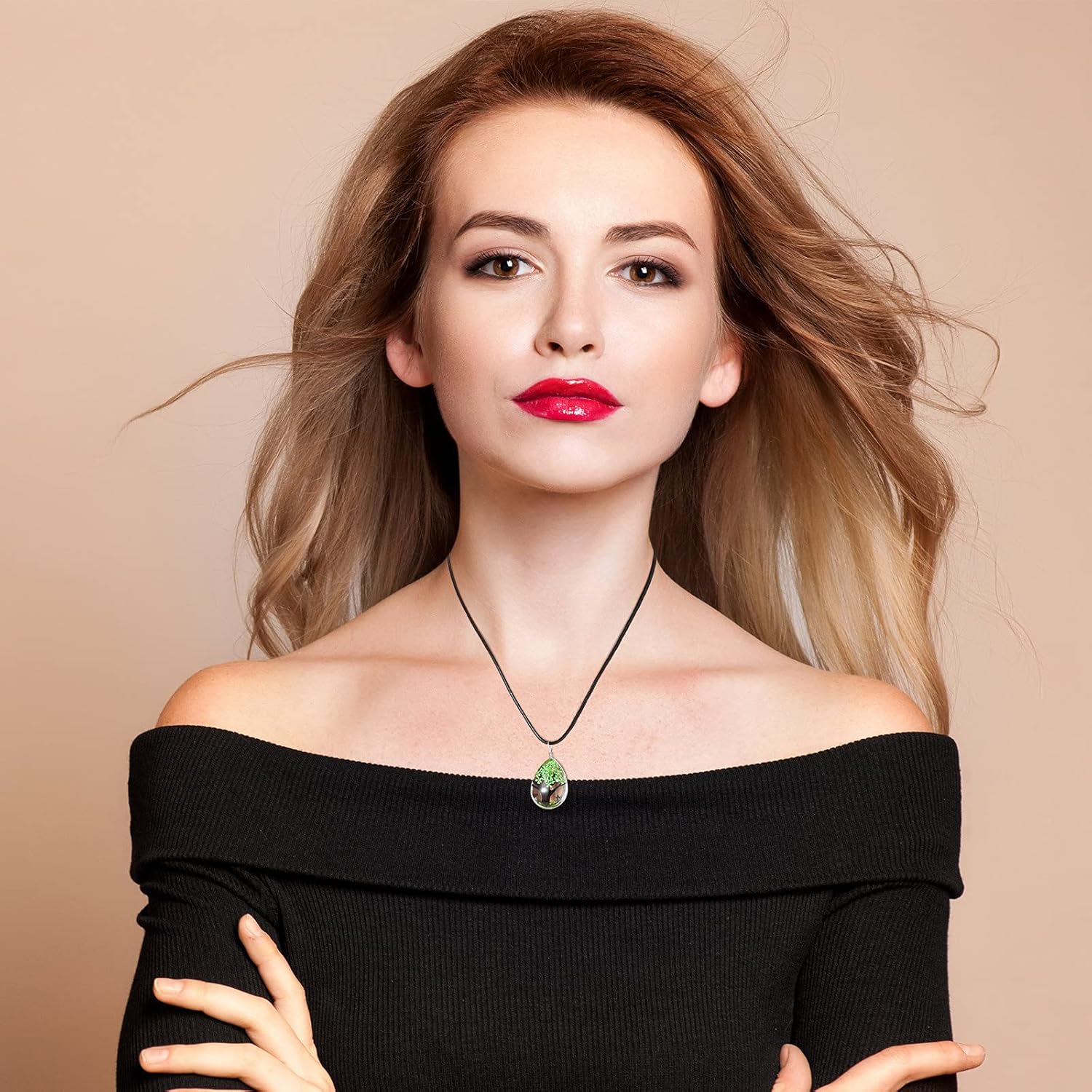 12 Pieces Dried Flower Tree Pendant Charms Resin Dried Pressed Flower Pendant Water Drop Glass Beads Lacework Floating Ornament Mixed Color for Making Jewelry Craft DIY Necklace, 0.7 x 1 x 0.3 Inch - Image 6