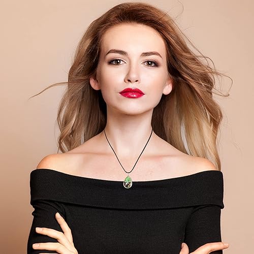 Miniatura 6 de 12 dijes de árbol de flores secas de resina, colgante de flores secas prensadas, cuentas de vidrio de encaje, adorno flotante de color mixto para