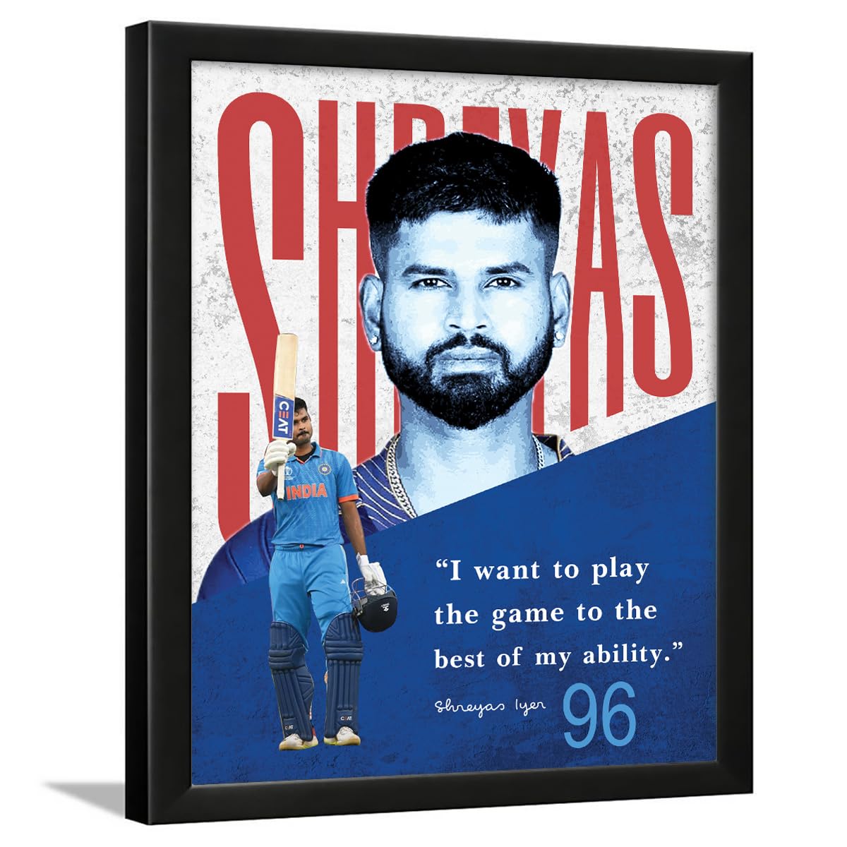 Shreyas Iyer Motivational Quotes Frames - Gift Ideas -1 Shreyas Iyer Motivational Quotes Frames - Gift Ideas -1