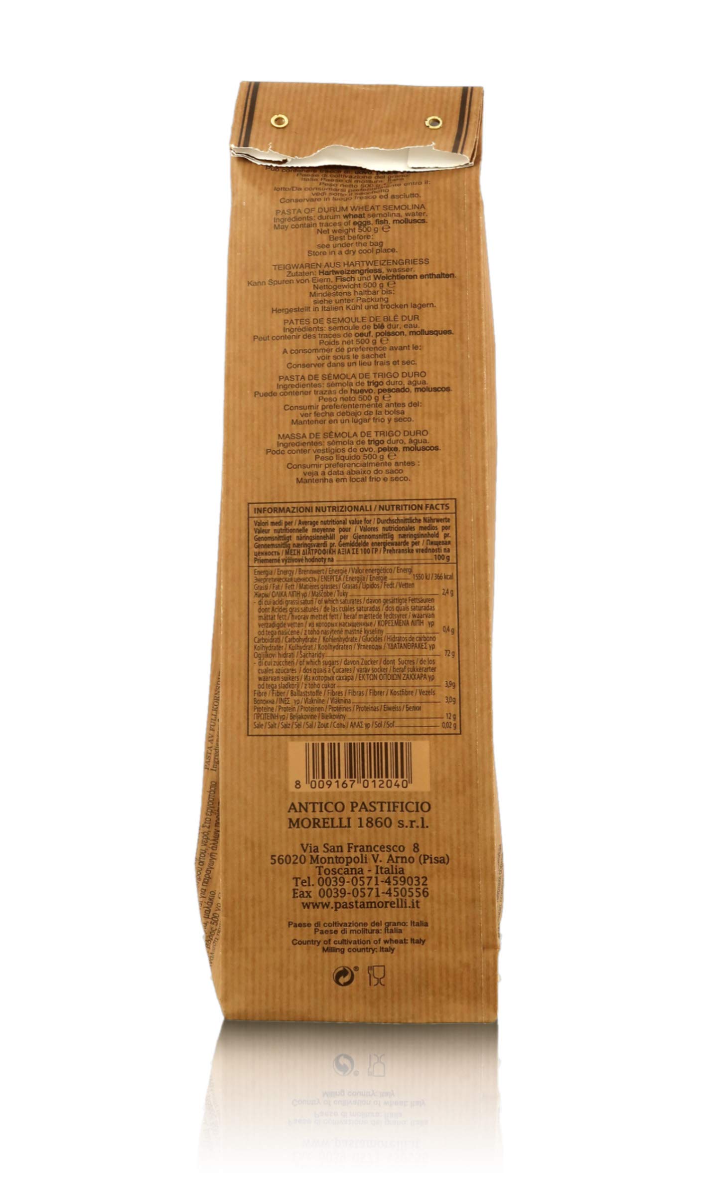 Antico Pastificio Morelli 1860 Srl Spaghetti, Pasta Italiana De Sémola De Trigo - Lote de 12 x 500g