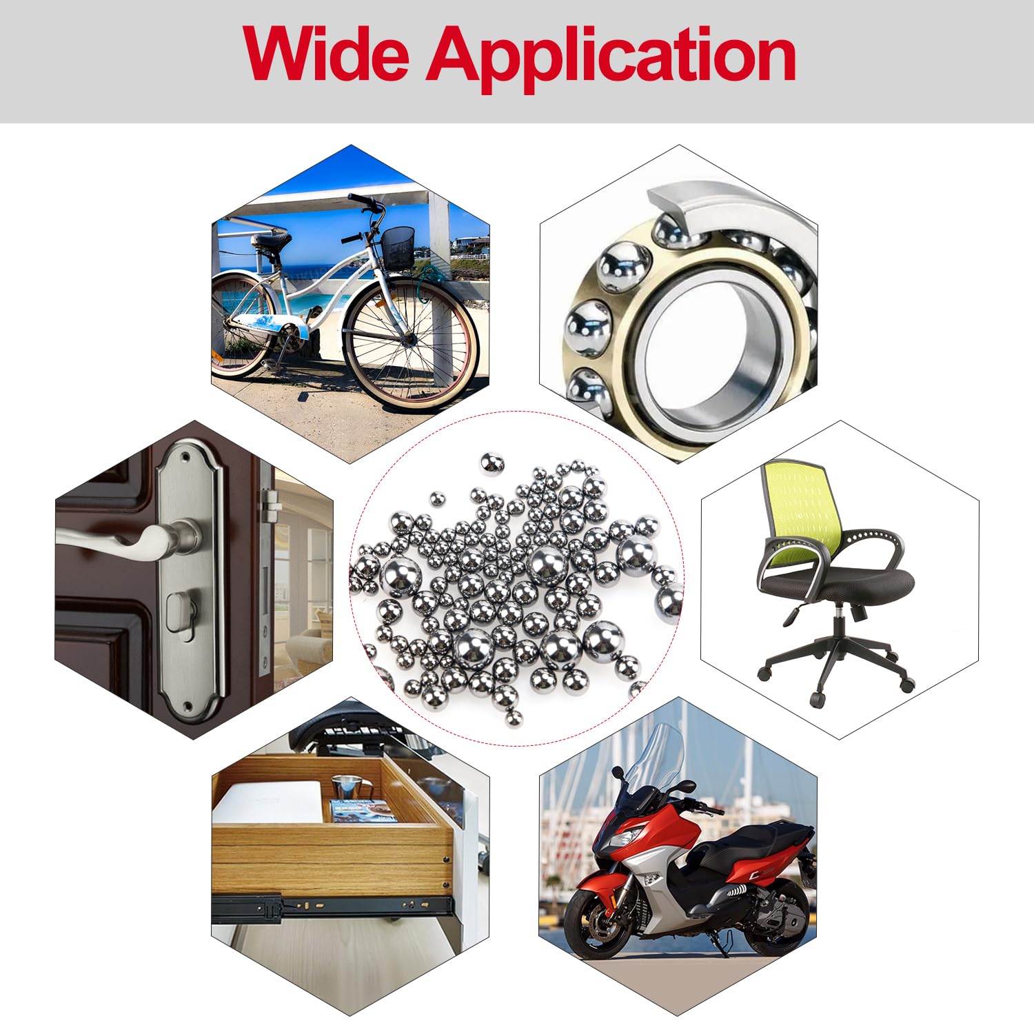 YIXISI 400 Pezzi 11 Dimensioni di Precisione in Acciaio Cromato Cuscinetto a Sfere Assortimento Kit, Acciaio Inox Cuscinetti a Sfera per Bicicletta Skateboard, 2/2.5/3/3.5/4/4.5/5/5.5/6/7/8 mm