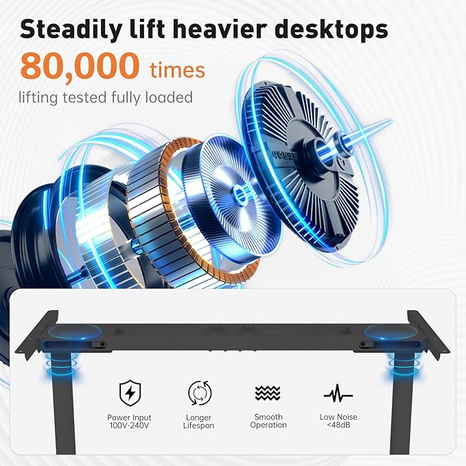 Standing Desk Frame, Marco de Escritorio Ajustable Eléctrico, 3 Memorias miniatura 3