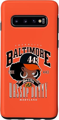 Galaxy S10 443 Area Code Baltimore Maryland Flag Blaq Girl Bmore Pride Case
