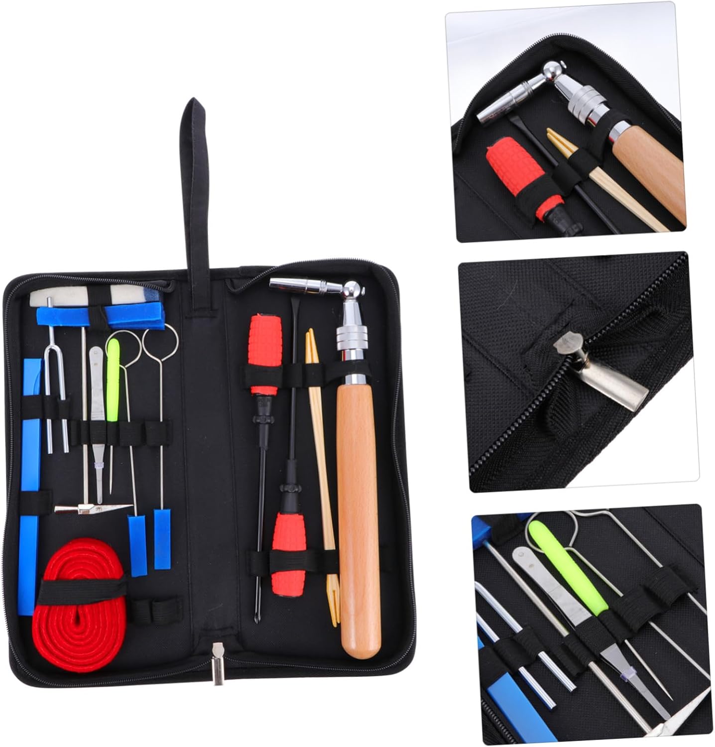 Hemoton 16pcs Piano Tuning Tool Set Professional Tuning Kit Fork Mute Hammer and Accessories for Accurate Piano and Sound